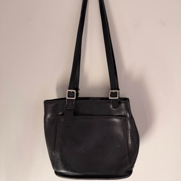 Vintage Black Coach Tote Shoulder Bag #6008